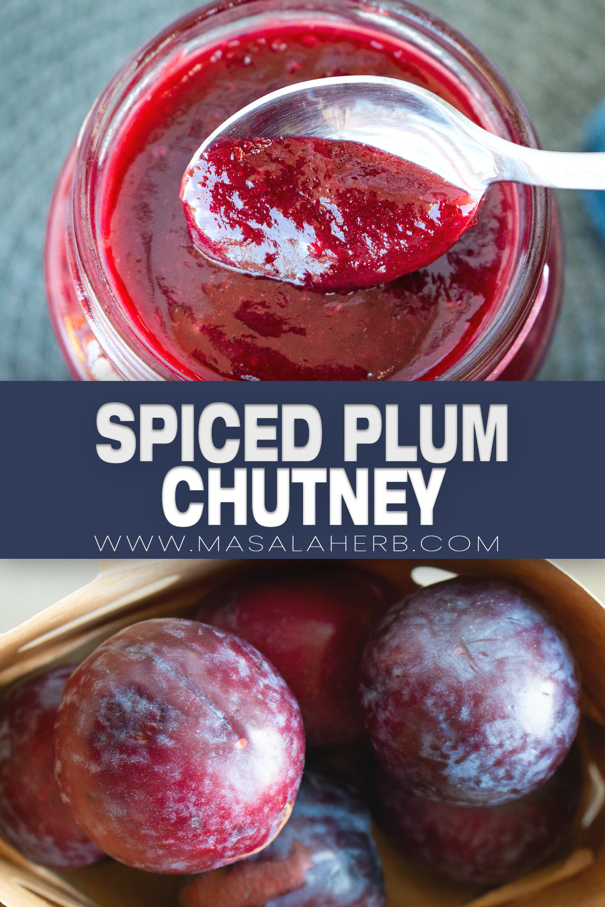 Spiced Plum Chutney Recipe pin