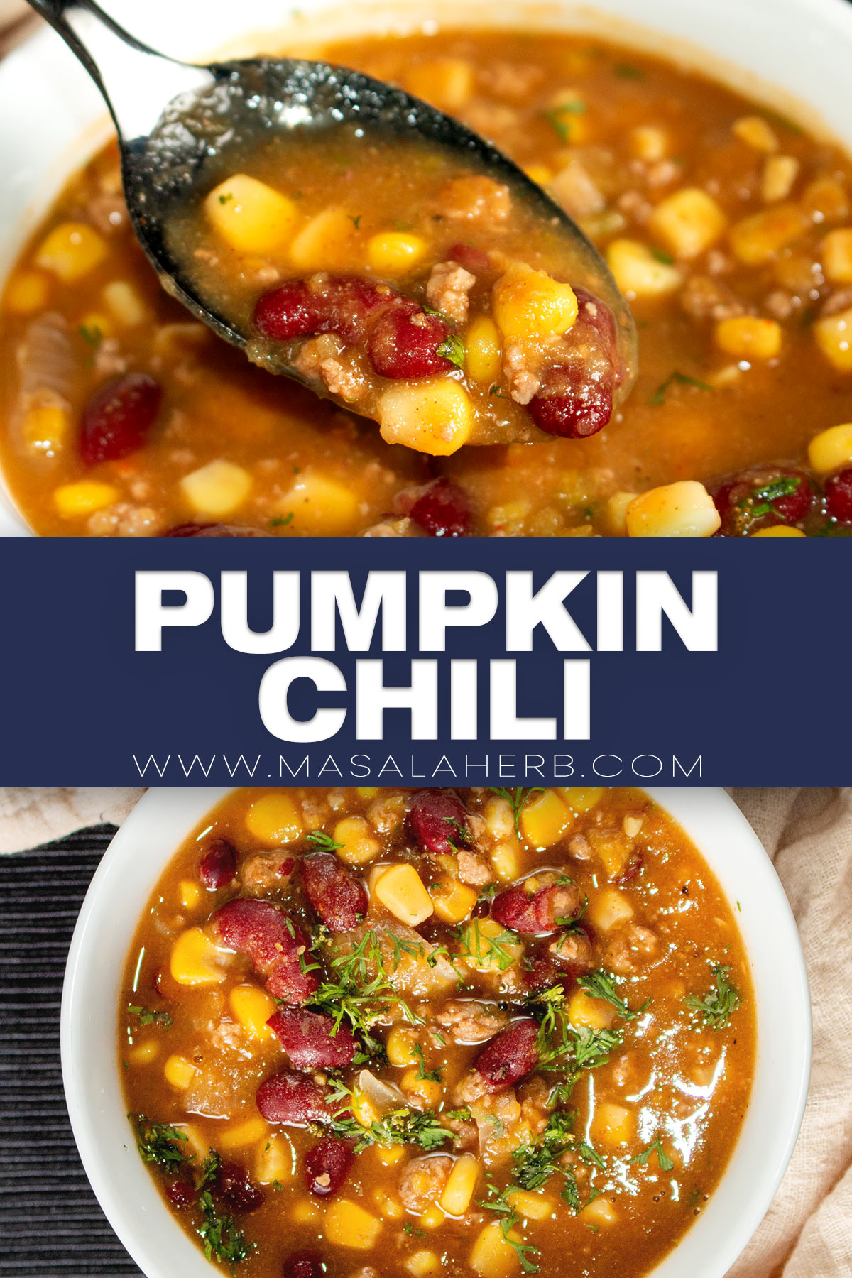 Fall Pumpkin Chili Recipe pin