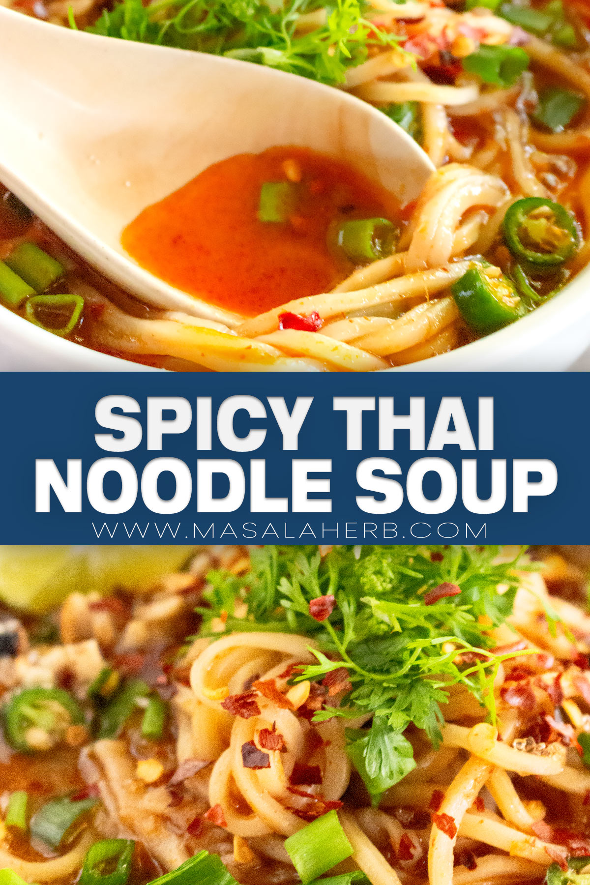 Spicy Thai Noodle Soup Recipe pin