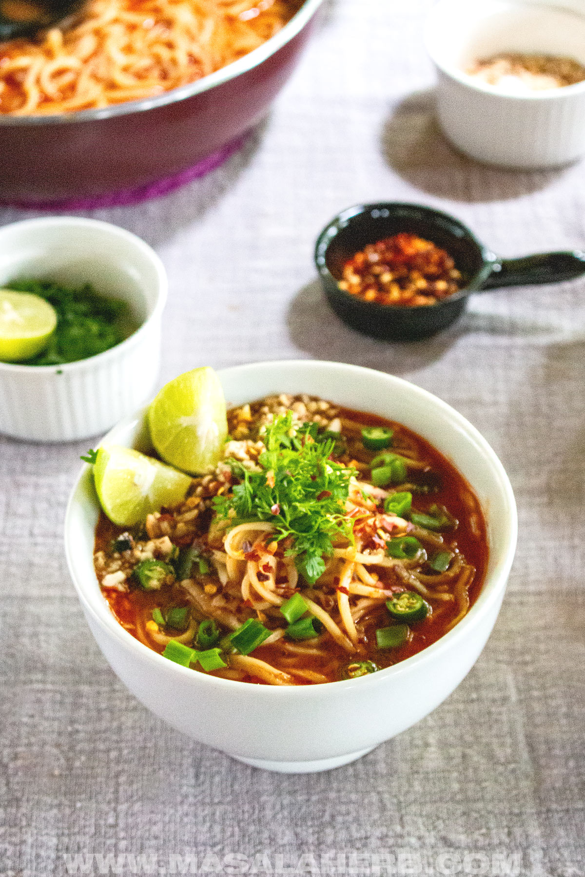 noodle soup with Thai red curry paste