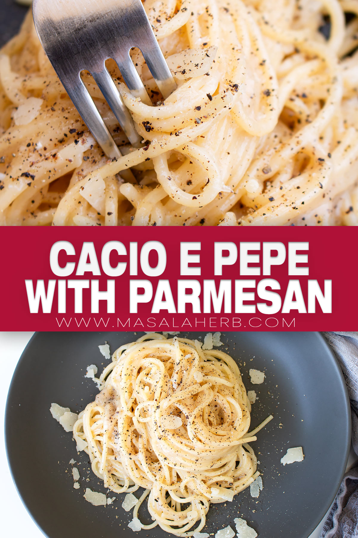 Cacio et Pepe with Parmesan Recipe pin