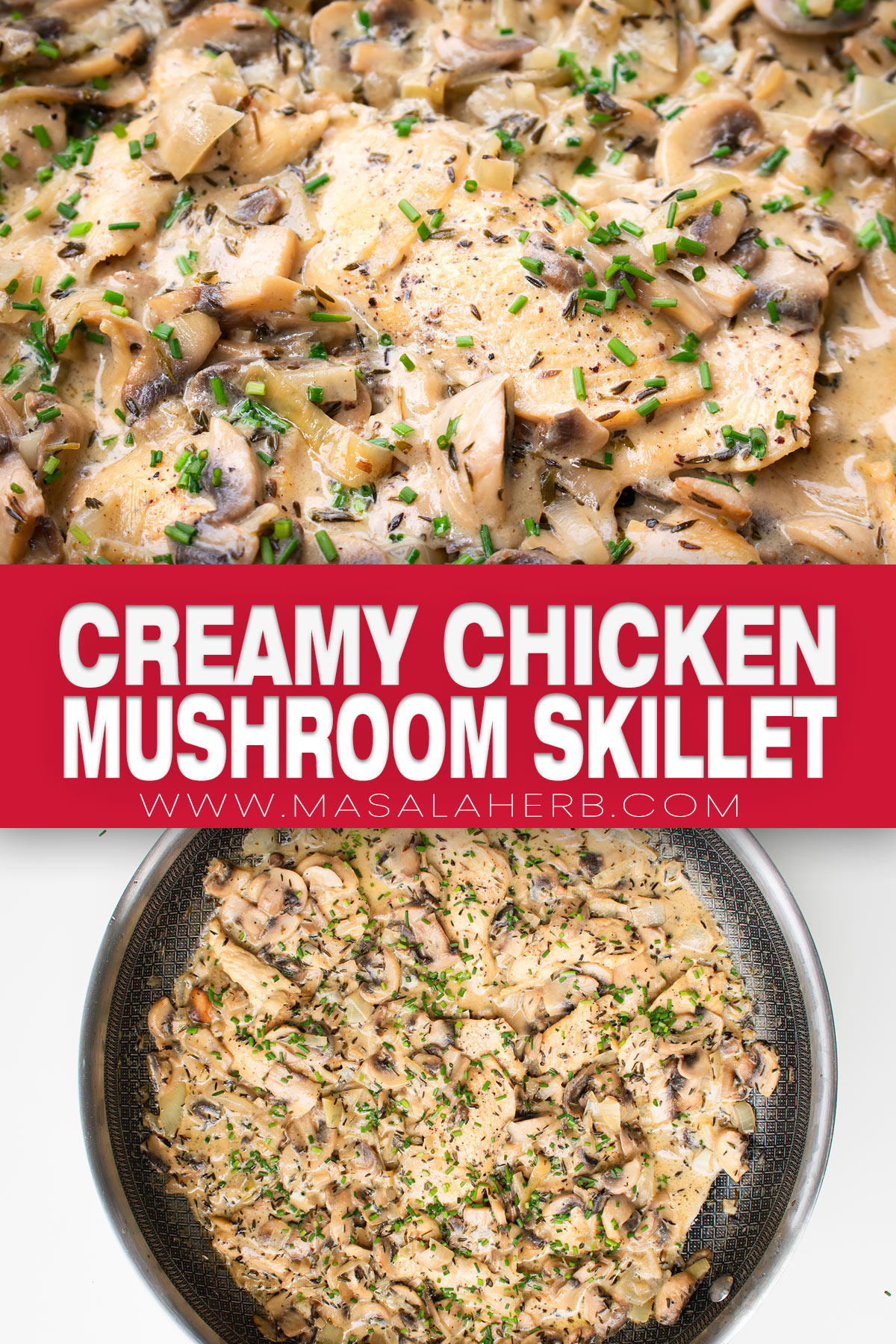 Creamy Chicken Mushroom Skillet pin