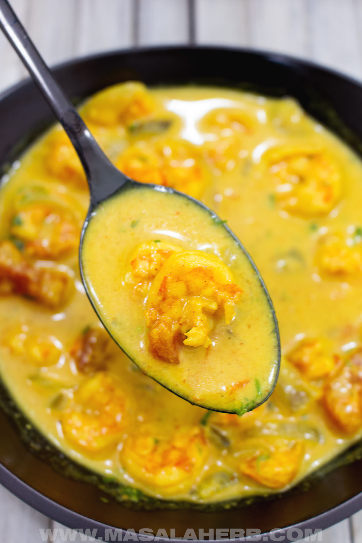 homemade curry with shrimp