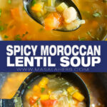 Spicy Moroccan Lentil Soup (Veg Harira) pin