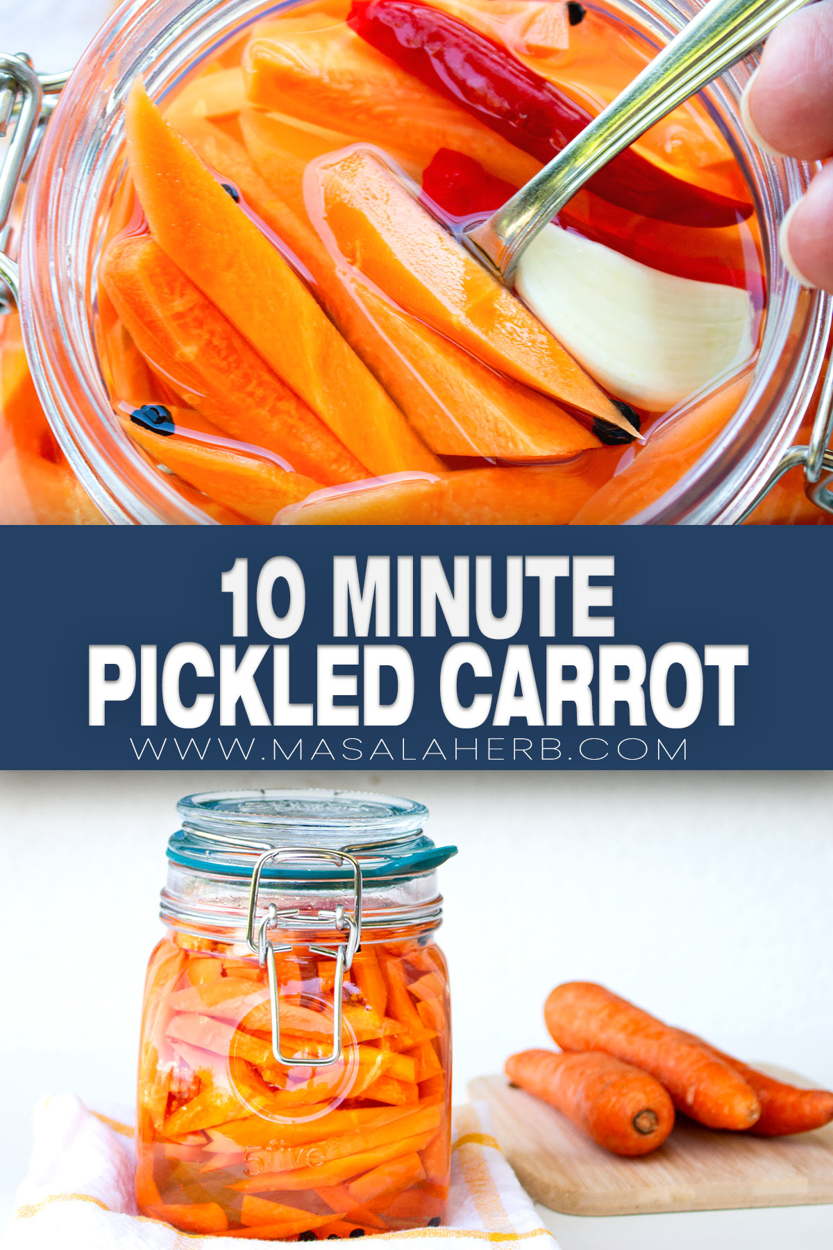 10 Minute Pickled Carrots (Refrigerator) pin