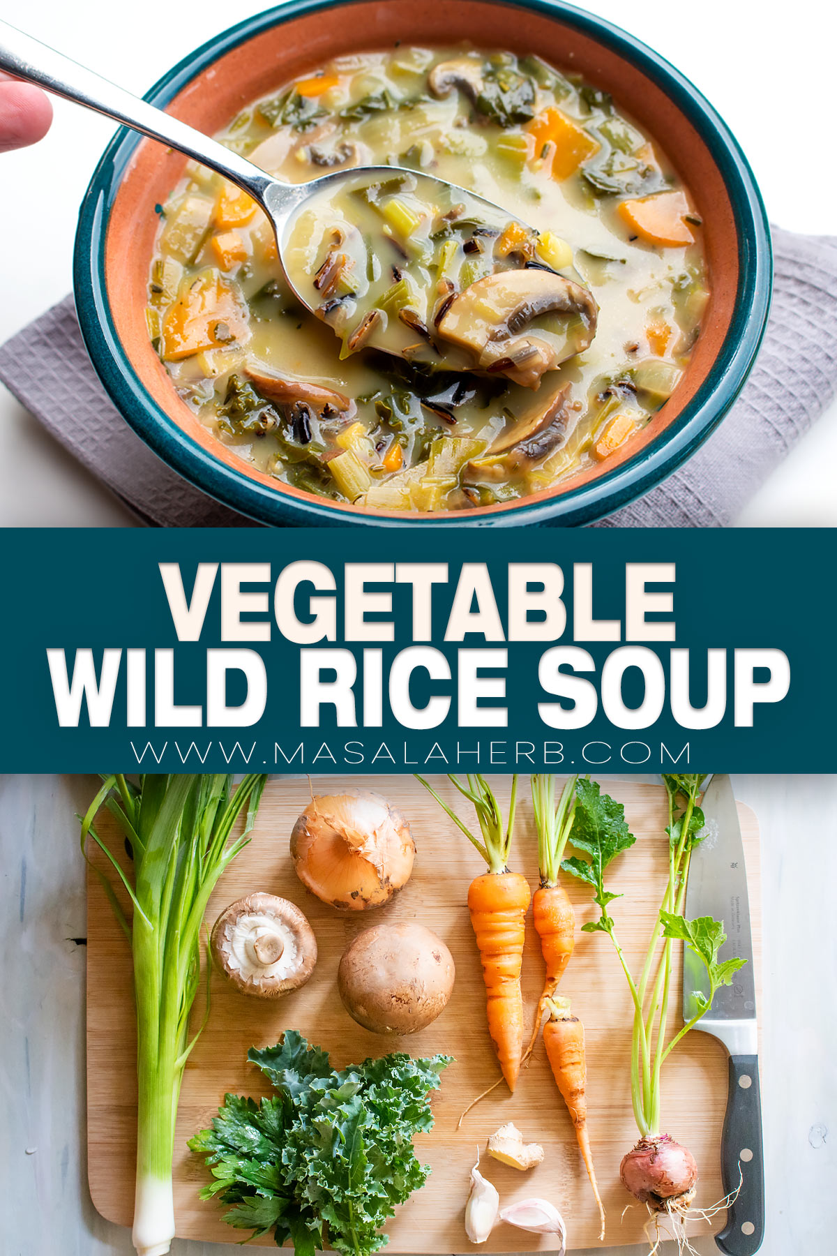 Vegetable Wild Rice Soup Recipe pin