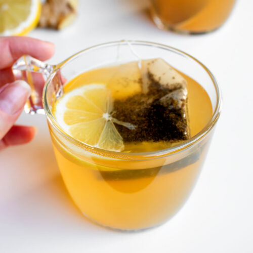 Ginger Lemon Honey Tea with Fresh Ingredients