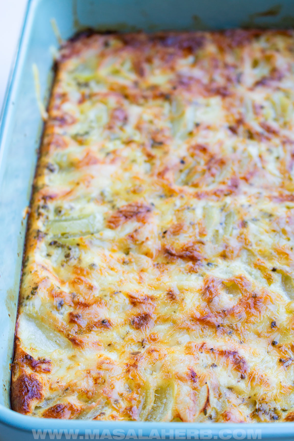 baked eggs and potatoes