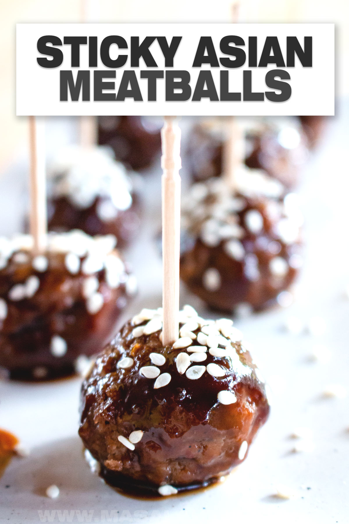 Sticky Asian Meatball Appetizers cover