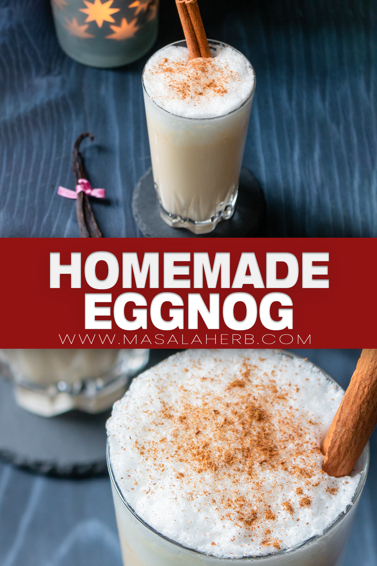 Homemade Eggnog with Vanilla Bean Infusion pin