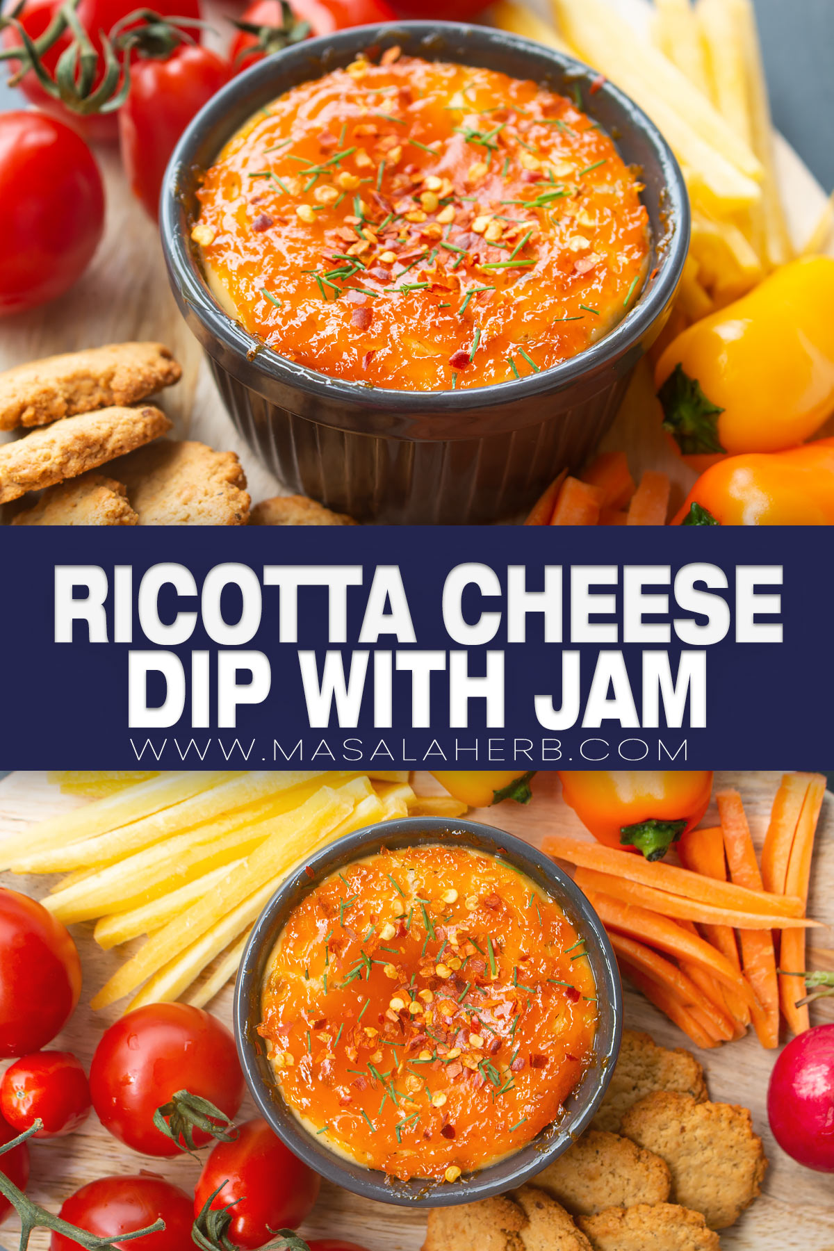 Baked Ricotta Cheese Dip with Jam pin