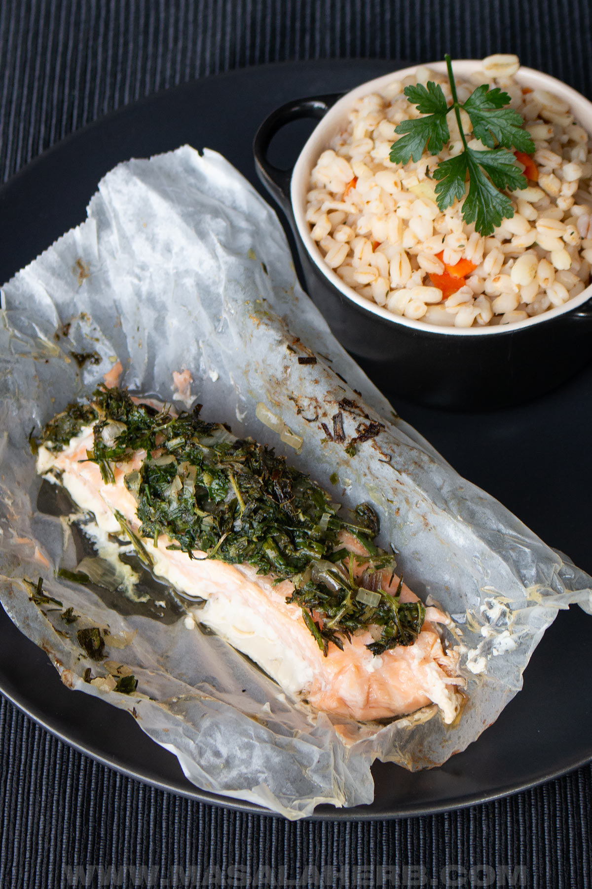 salmon fillet with herbs