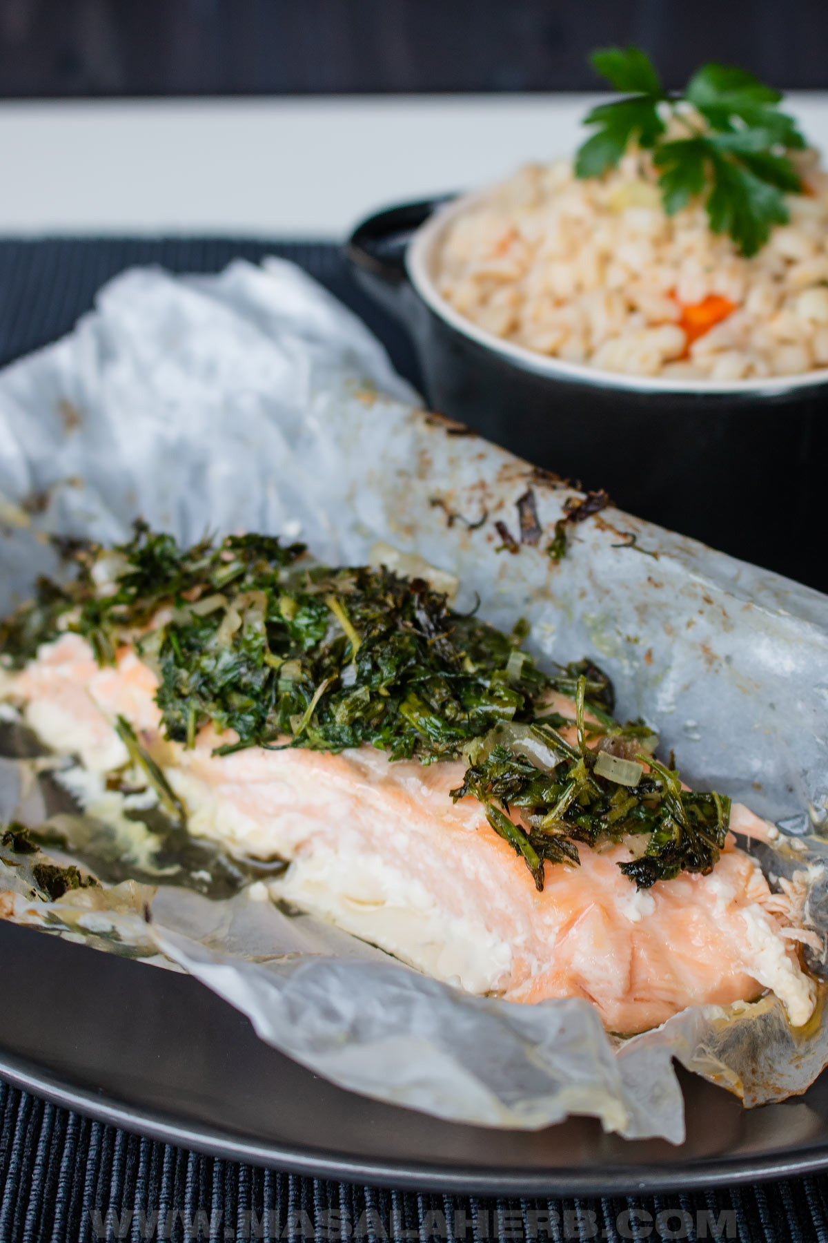 poached salmon fillet