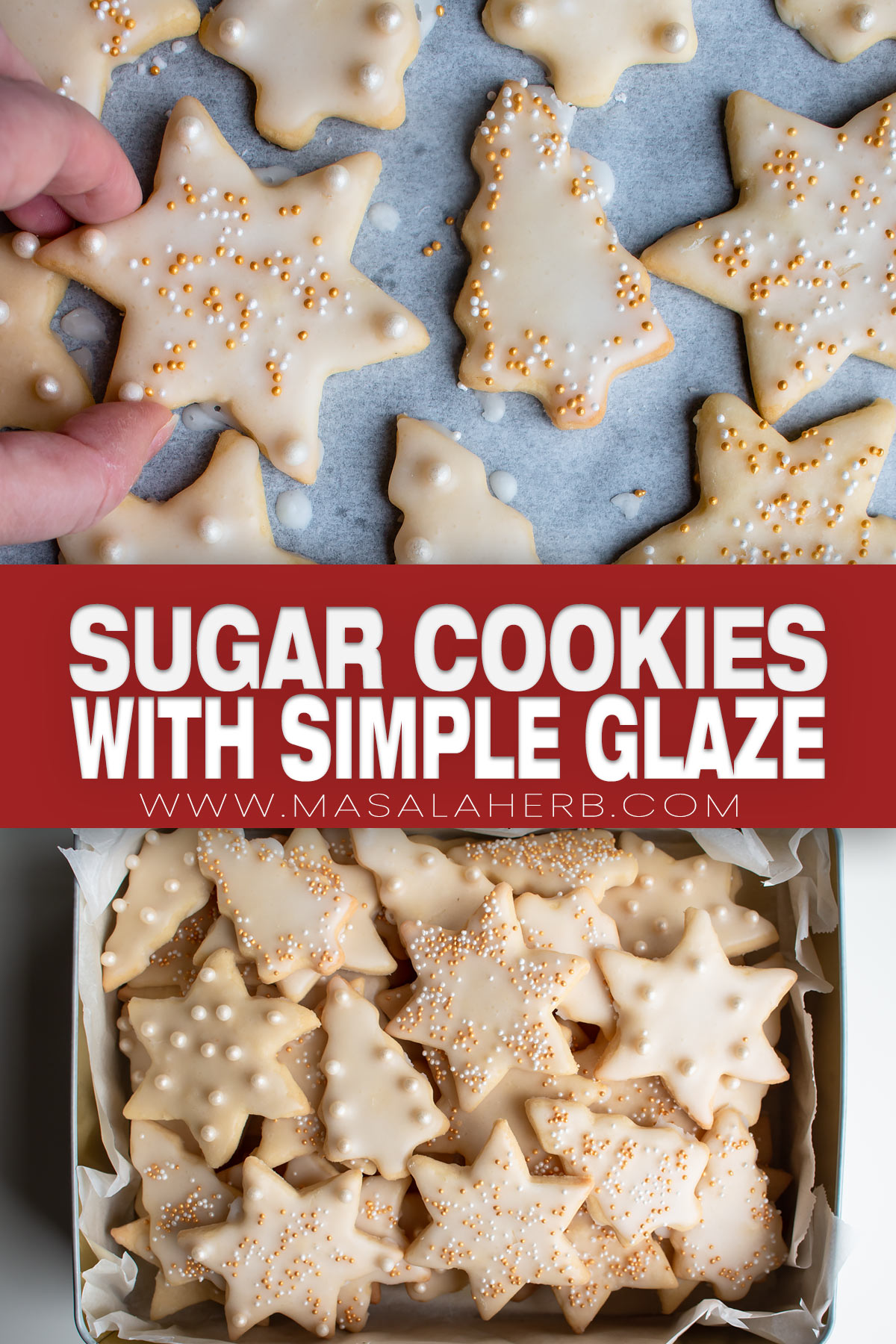 Homemade Sugar Cookies with Simple Glaze pin