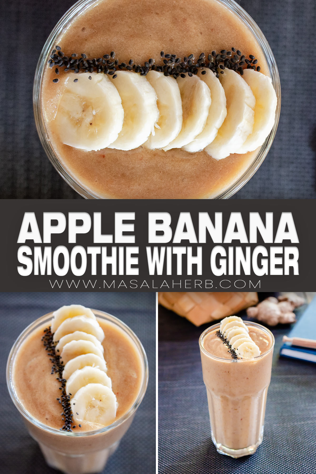 Apple Banana Smoothie with Ginger pin