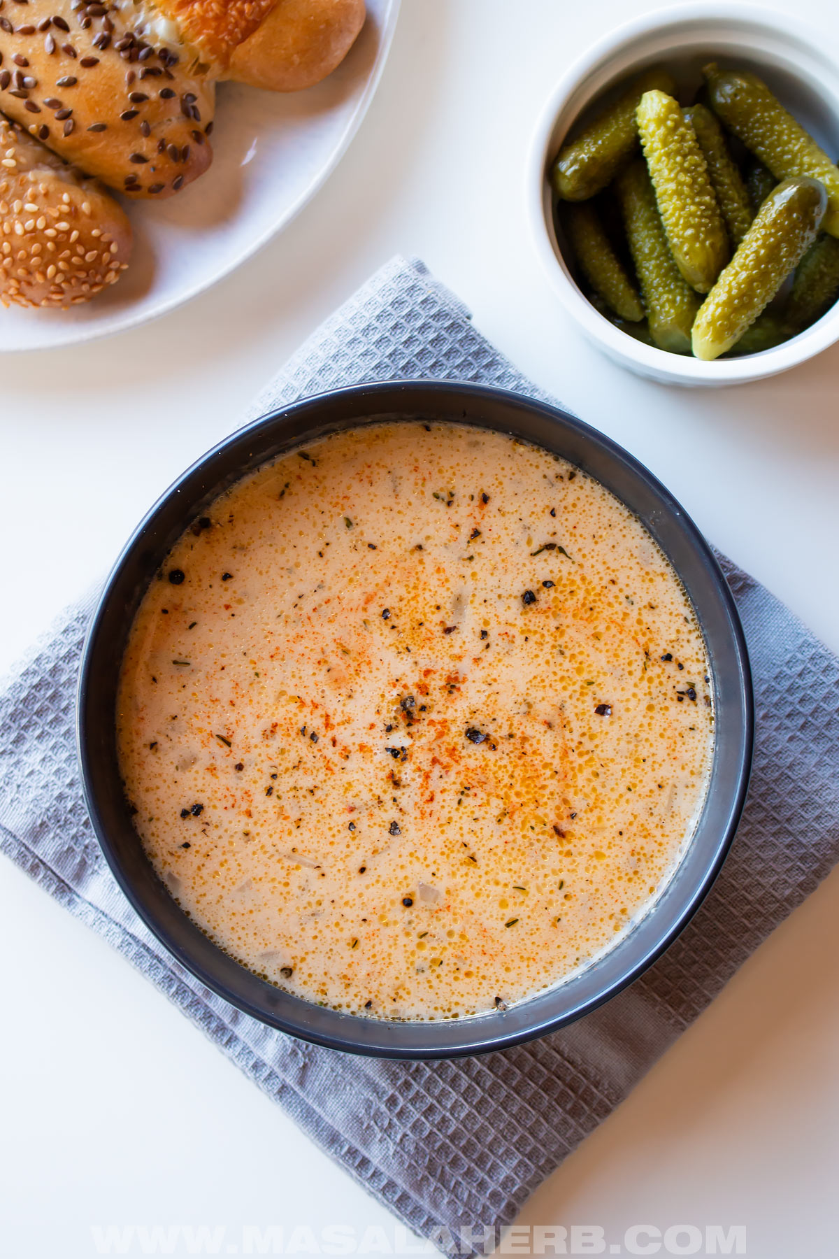 bowl of Cheeseburger Soup without Potatoes