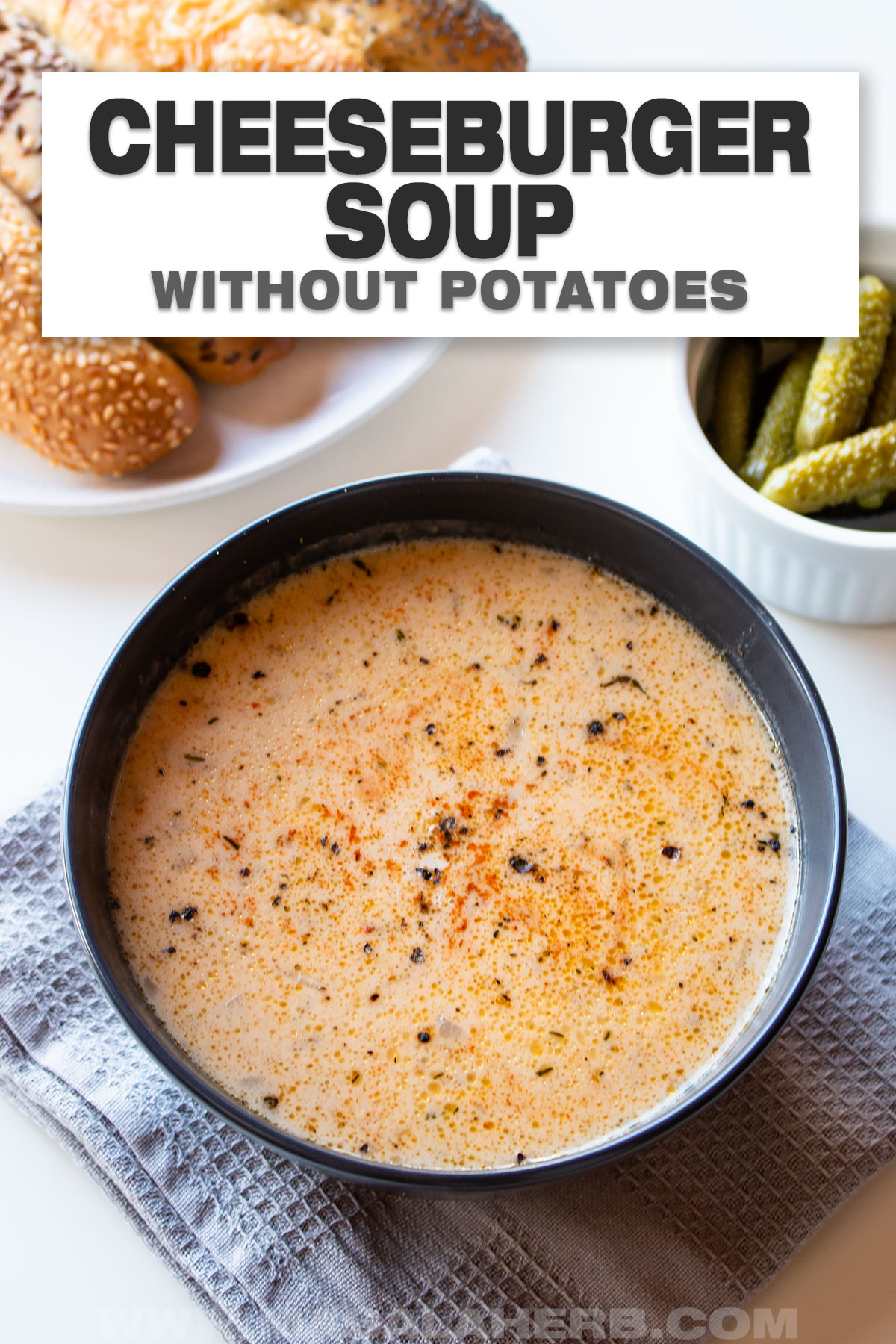 Cheeseburger Soup without Potatoes cover