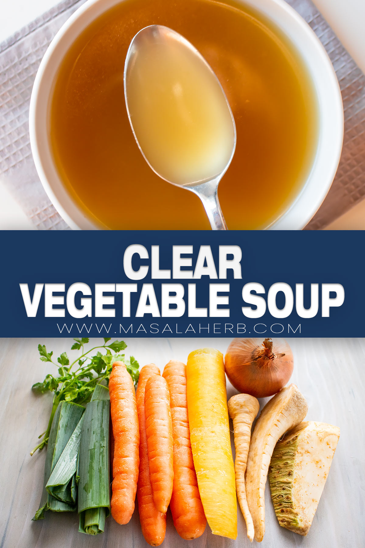 Vegetable Clear Soup Recipe pin