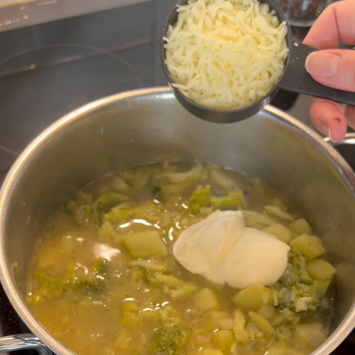 add cheese and cream