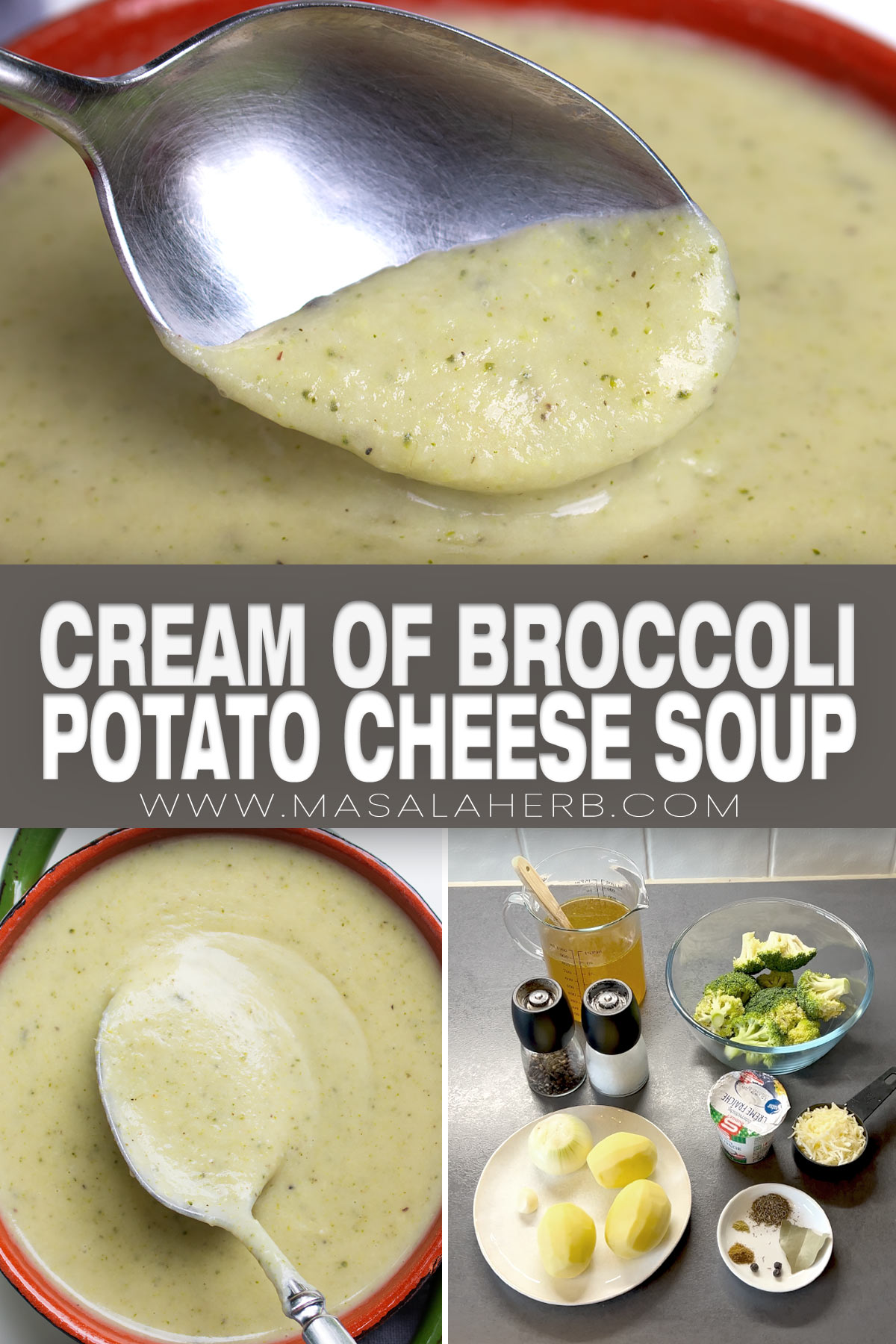 Cream of Broccoli Potato Cheese Soup pin