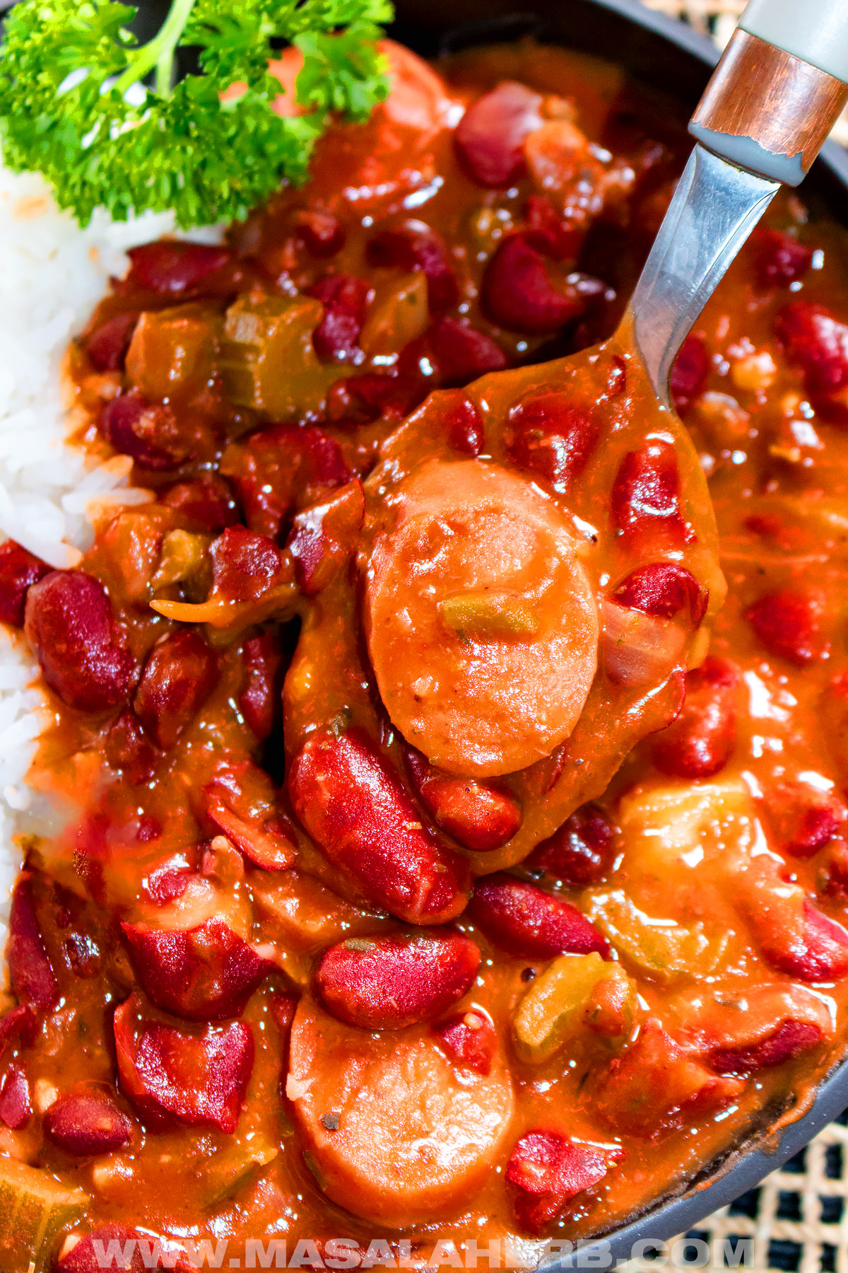 Southern beans and rice with kielbasa