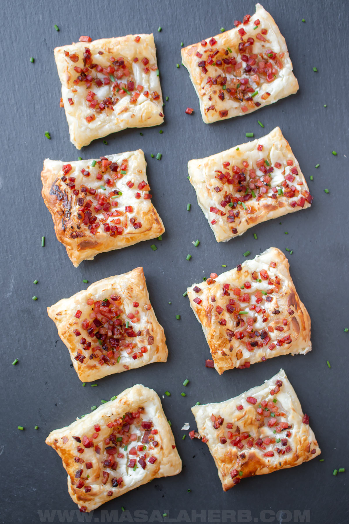 homemade bacon puff pastry appetizer