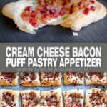 Cream Cheese Bacon Puff Pastry Appetizer pin