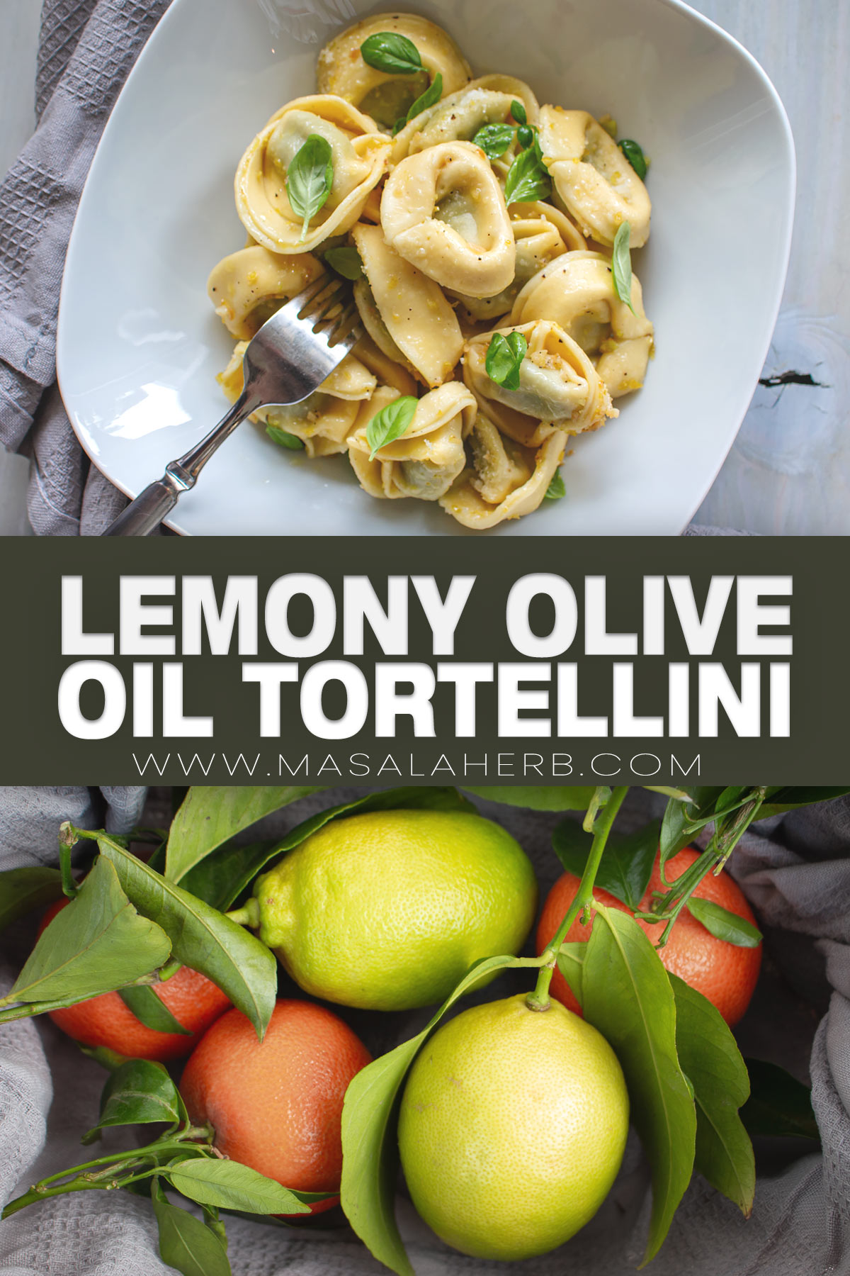 Lemony Olive Oil Tortellini Recipe pin