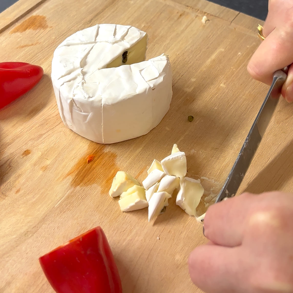 cut brie small