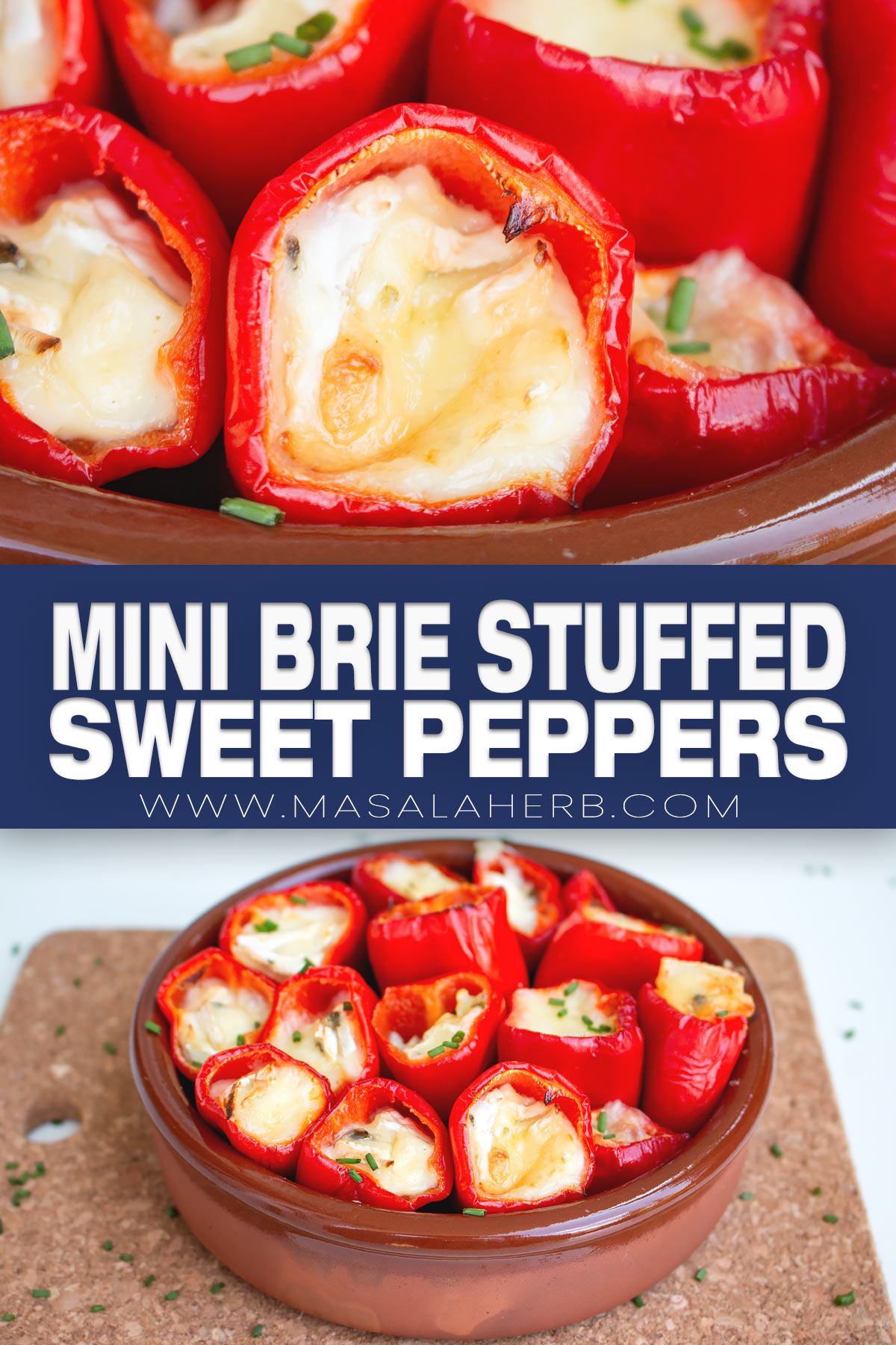 Mini Brie Stuffed Sweet Peppers pin
