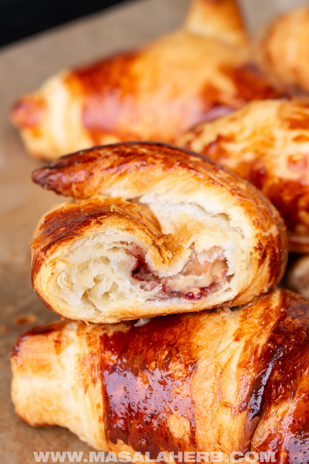 short cut peanut butter jelly croissant