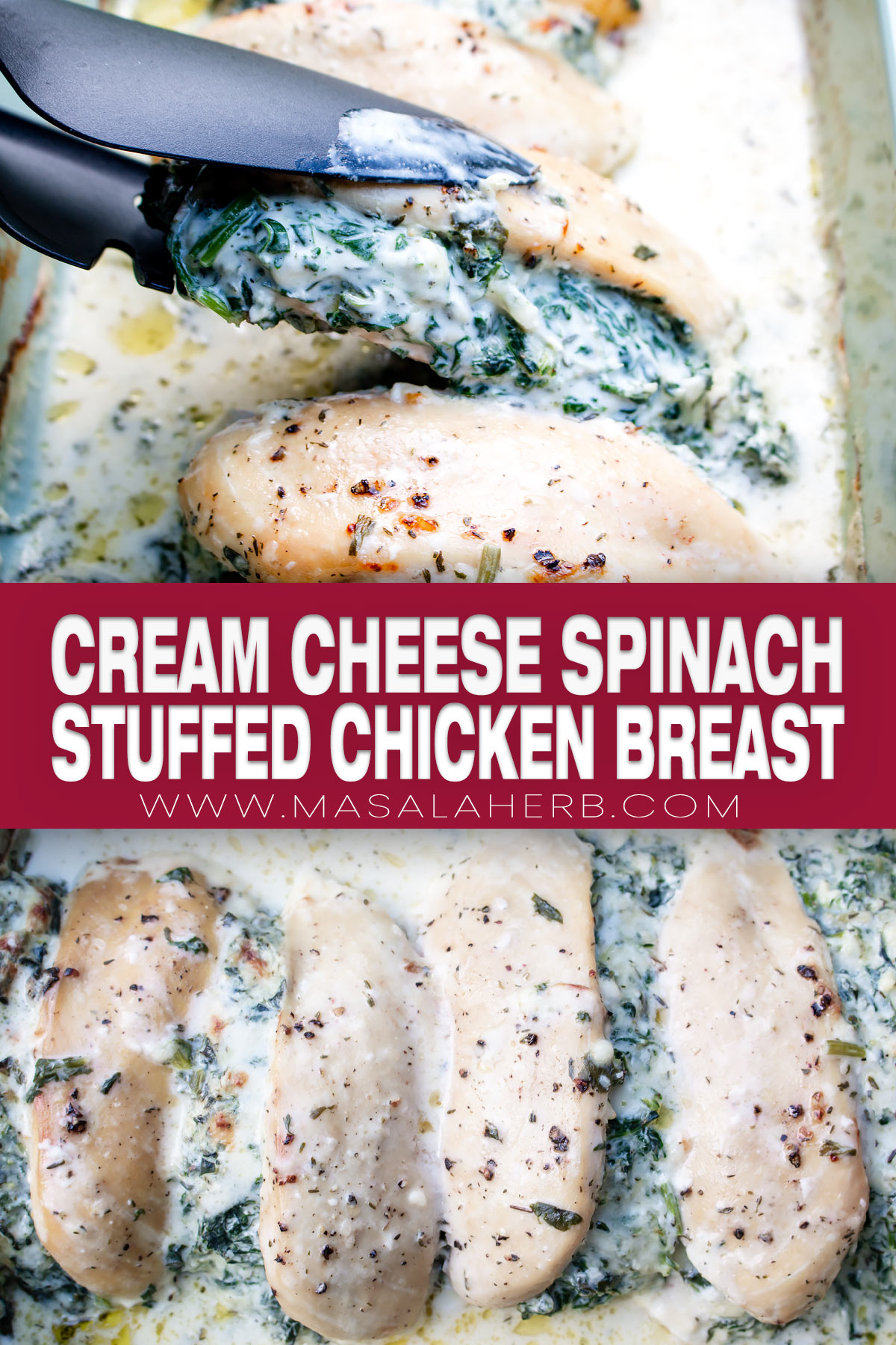 Cream Cheese Spinach Stuffed Chicken Breast Recipe pin