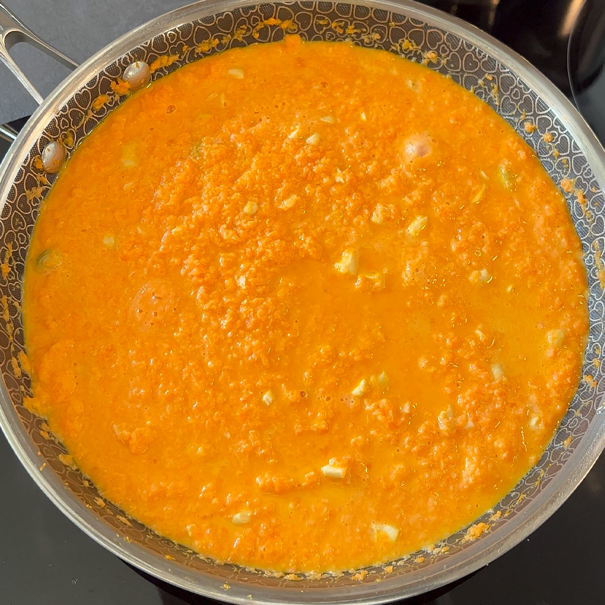 carrot cookie mass in the pan