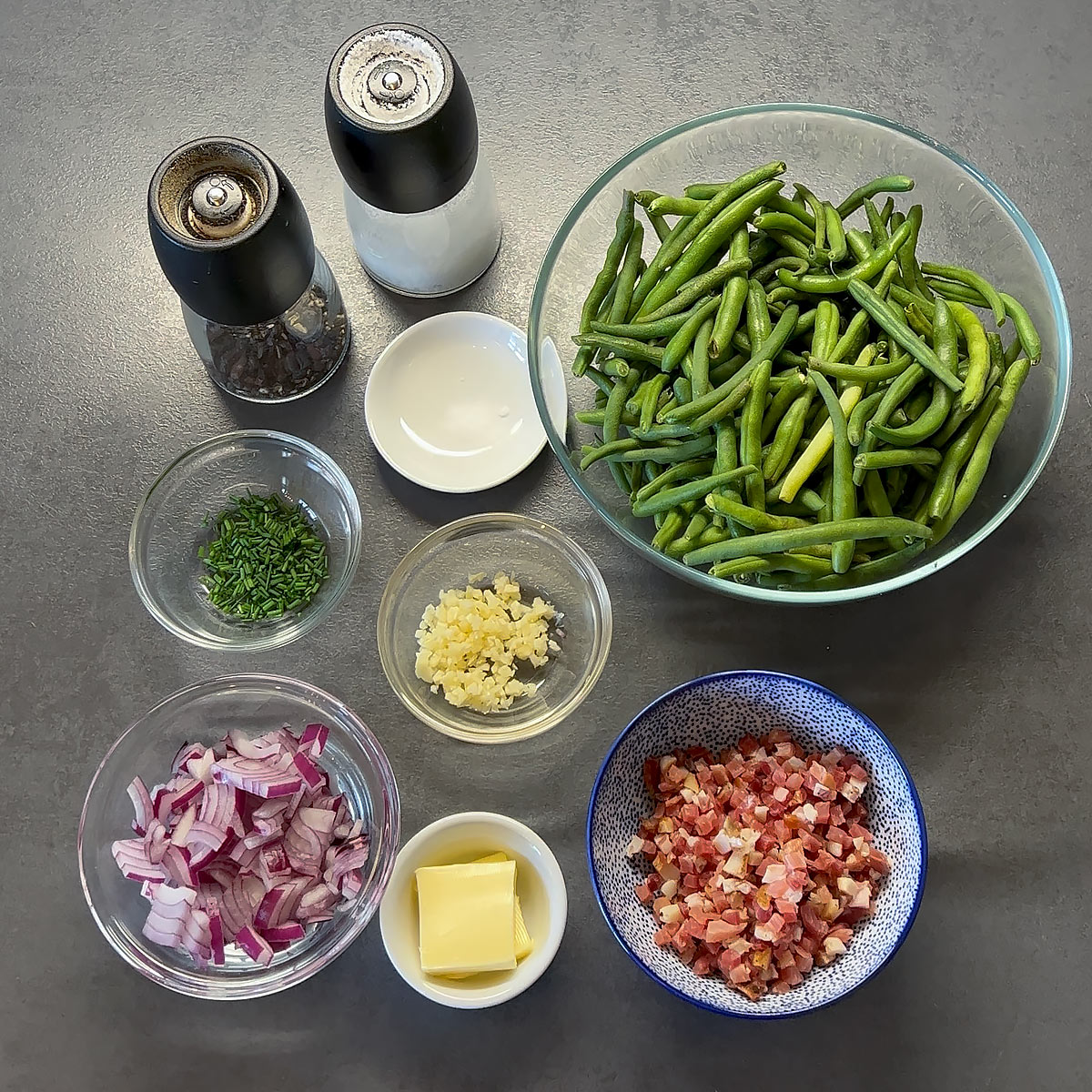 Quick Skillet Green Beans with Bacon ingredients