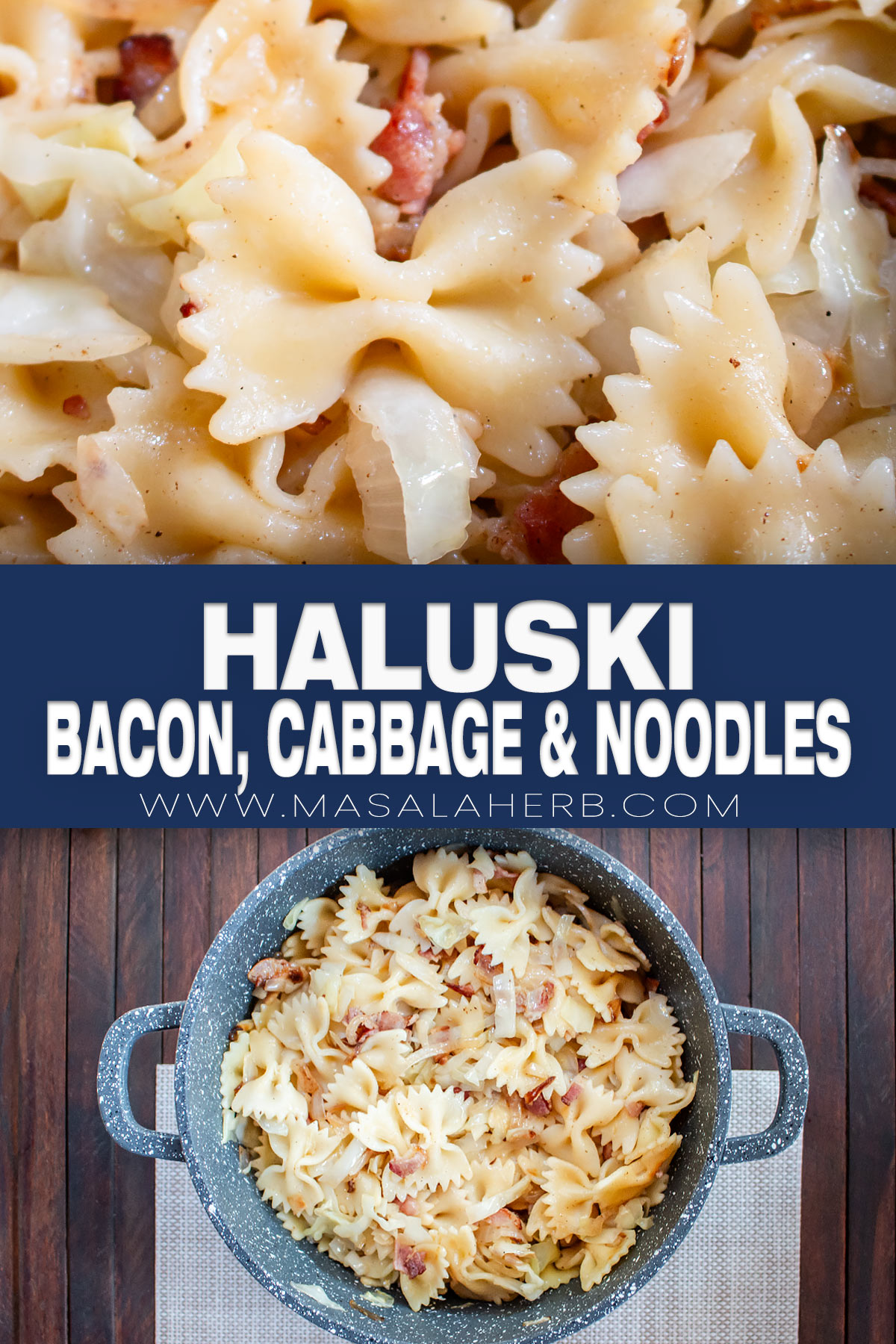 Haluski Bacon, Cabbage and Noodles pin