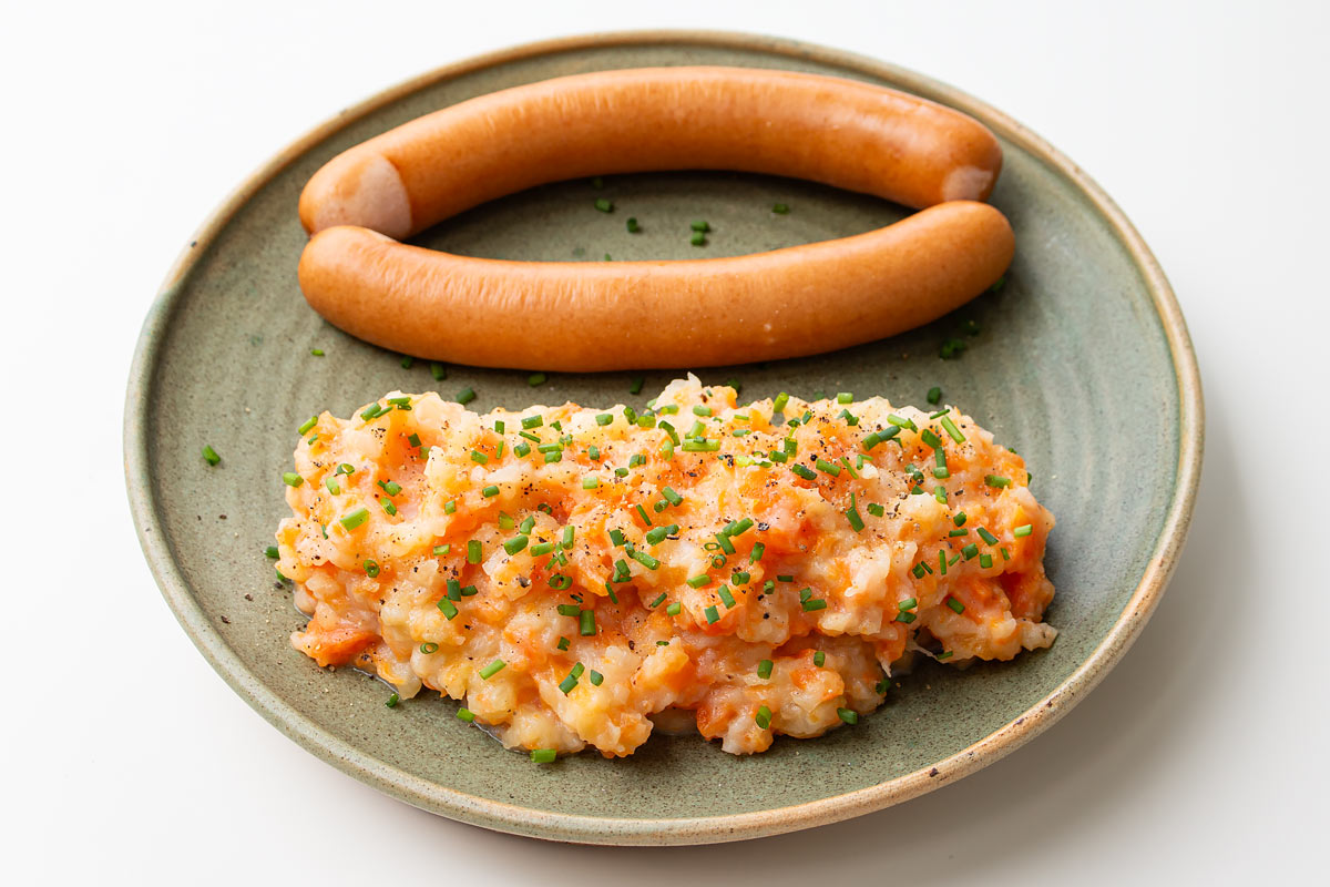 Mashed Potatoes with Carrots and Onions