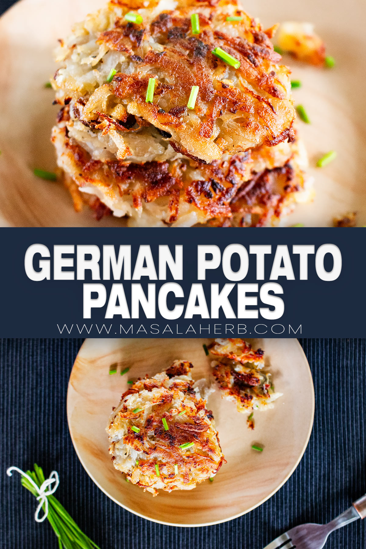 German Potato Pancakes without Eggs (Kartoffelpuffer) pin