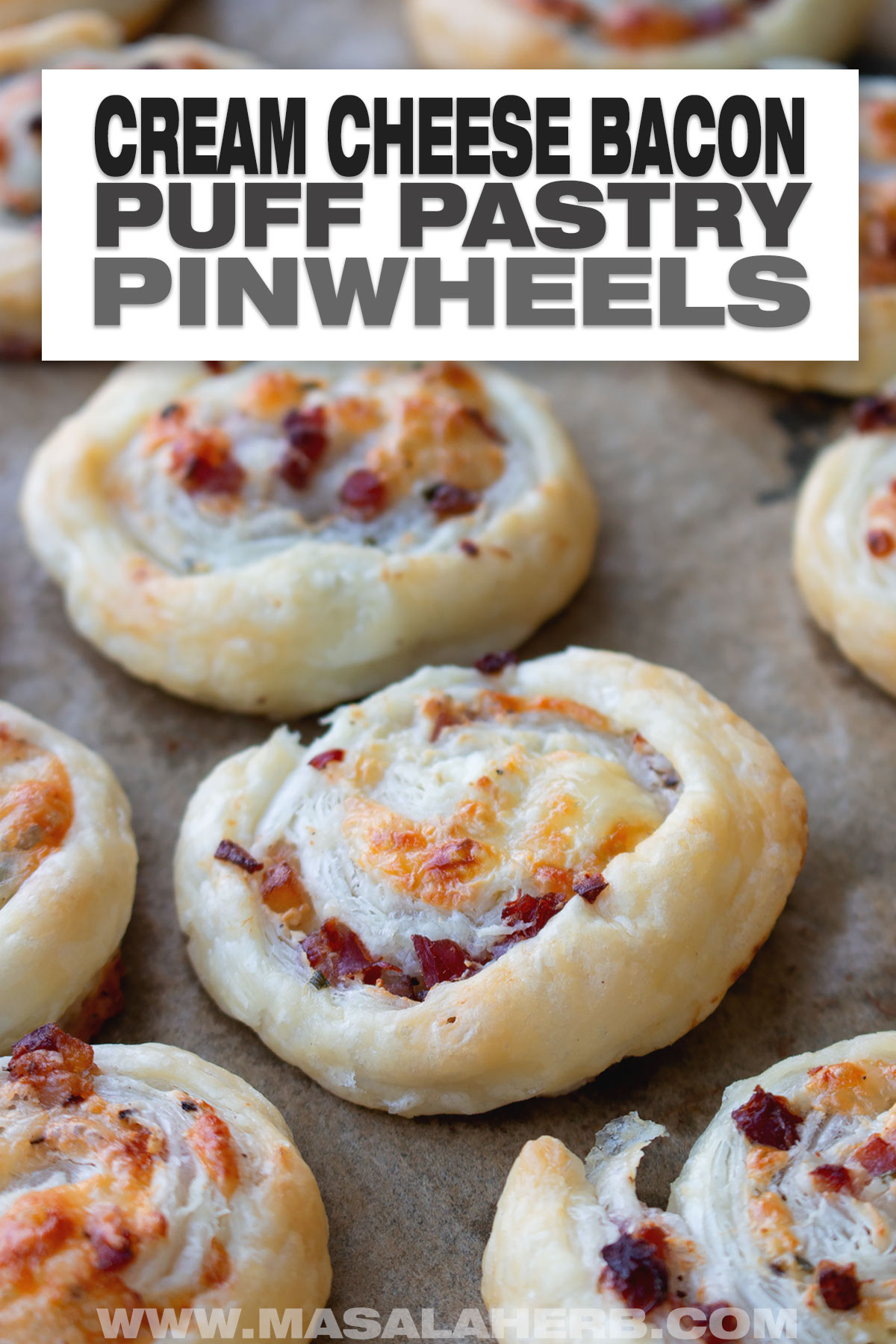 Cream Cheese Bacon Puff Pastry Pinwheels cover