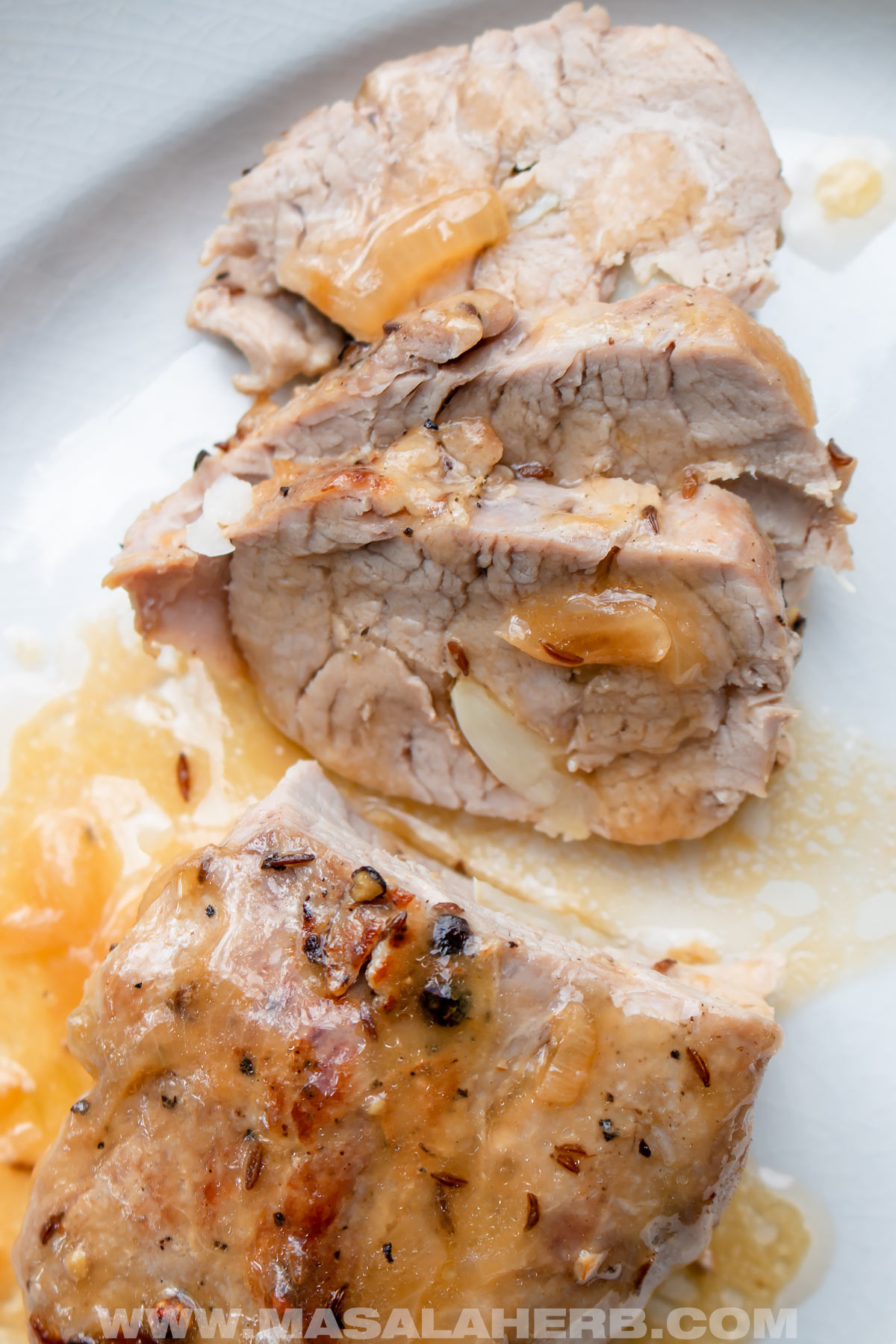 pork filet with garlic stuffed