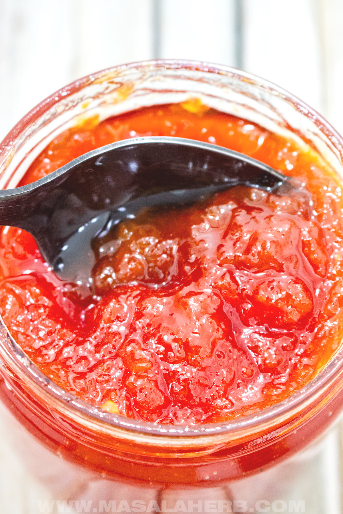 papaya jam close up